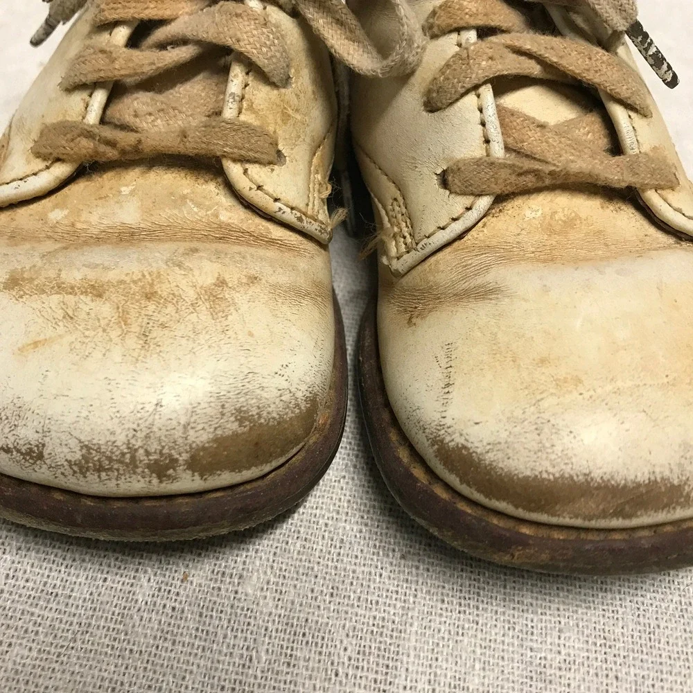 Vintage Hard Sole Baby Shoes: Well‎ Worn Doll Display